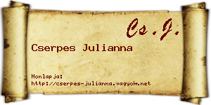 Cserpes Julianna névjegykártya